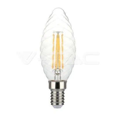 V-TAC VT-214367 LED Крушка 4W Filament E14 Кендъл Спирала Димиращ 3000K