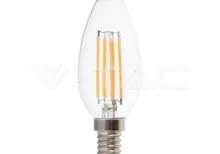 V-TAC VT-214413 LED Крушка 4W Filament E14 Кендъл 4000K