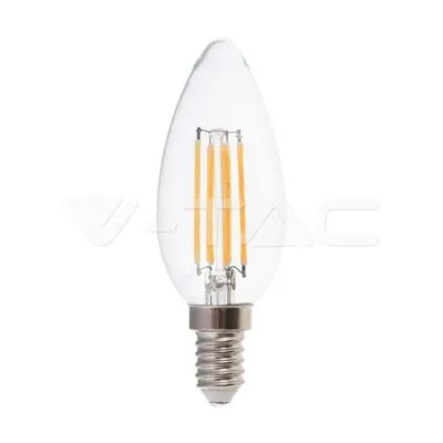 V-TAC VT-214414 LED Крушка 4W Filament E14 Кендъл 6500K