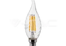 V-TAC VT-214432 LED Крушка 4W Filament E14 Кендъл Спирала Пламък 6500K