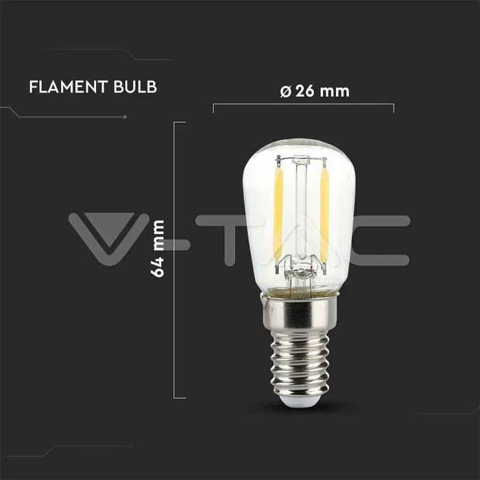 V-TAC VT-214444 LED Крушка 2W Filament E14 ST26 3000K