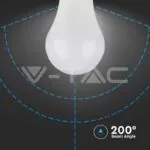 V-TAC VT-214459 LED Крушка 8.5W E27 A60 Пластик Сензор 3000K