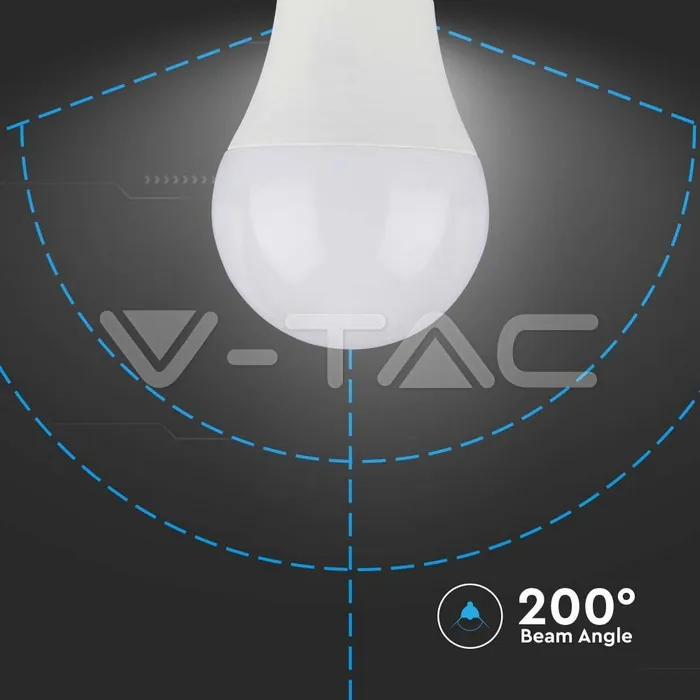 V-TAC VT-214459 LED Крушка 8.5W E27 A60 Пластик Сензор 3000K