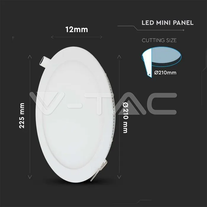 V-TAC VT-214860 18W LED Premium Панел Кръг 3000K