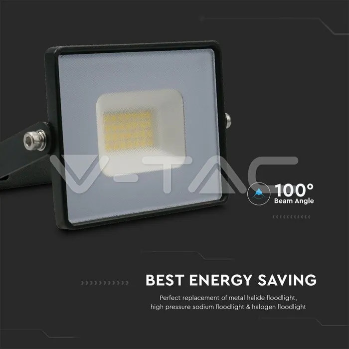 V-TAC VT-215947 20W LED Прожектор Е-Series G2 Черно Тяло 4000K