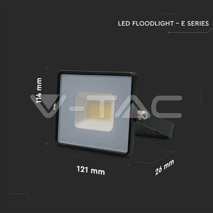 V-TAC VT-215947 20W LED Прожектор Е-Series G2 Черно Тяло 4000K
