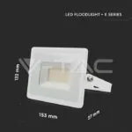 V-TAC VT-215957 30W LED Прожектор Е-Series G2 Бяло Тяло 6500K
