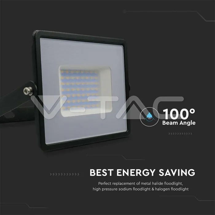 V-TAC VT-215958 50W LED Прожектор Е-Series G2 Черно Тяло 3000K