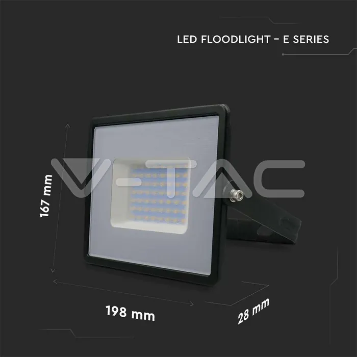 V-TAC VT-215958 50W LED Прожектор Е-Series G2 Черно Тяло 3000K