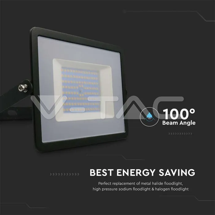 V-TAC VT-215966 100W LED Прожектор Е-Series G2 Черно Тяло 6500K