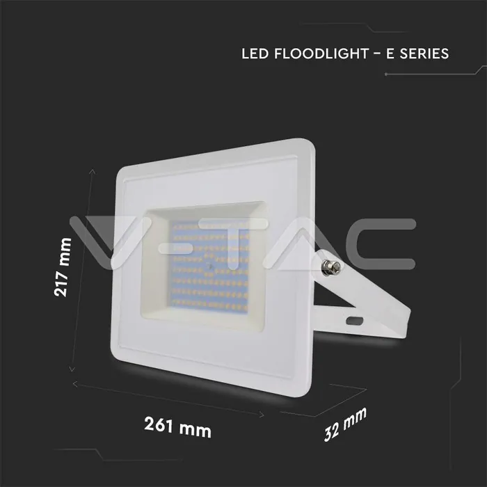 V-TAC VT-215968 100W LED Прожектор Е-Series G2 Бяло Тяло 4000K