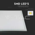 V-TAC VT-2162176 LED Панел 40W 620 x 620 mm 4000K UGR Вкл. Драйвер 6бр./СЕТ