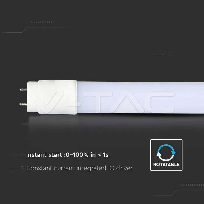 V-TAC VT-216265 LED Пура T8 22W 150 см Nano Пластик 3000K Неротационна