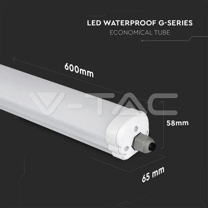 V-TAC VT-216283 LED Влагозащитено тяло AL/PC G-Серия 600mm 18W 4500K