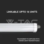 V-TAC VT-216283 LED Влагозащитено тяло AL/PC G-Серия 600mm 18W 4500K