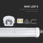 V-TAC VT-216285 LED Влагозащитено тяло AL/PC G-Серия 1200mm 36W 4500K 120lm/W
