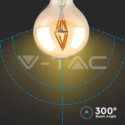 V-TAC VT-217148 LED Крушка 4W Filament E27 G80 Амбър 2200K