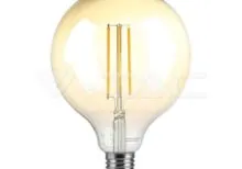 V-TAC VT-217155 LED Крушка 8W Filament E27 G125 Амбър Димиращ 3000K