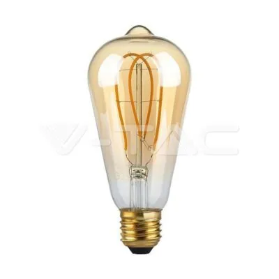 V-TAC VT-217220 LED Крушка 4.8W Filamet E27 ST64 Амбър 1800К