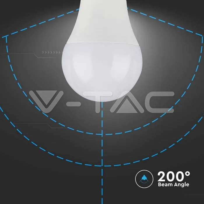 V-TAC VT-217349 LED Крушка 10.5W E27 A60 Термо Пластик 4000K