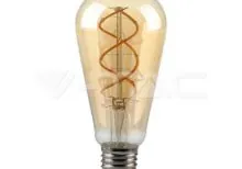 V-TAC VT-217416 LED Крушка 5W Filament E27 ST64 Амбър Димираща 2200K
