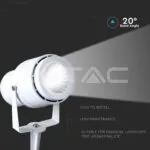V-TAC VT-217547 12W Градинска Лампа Тип Колче Бяло Тяло 3000К