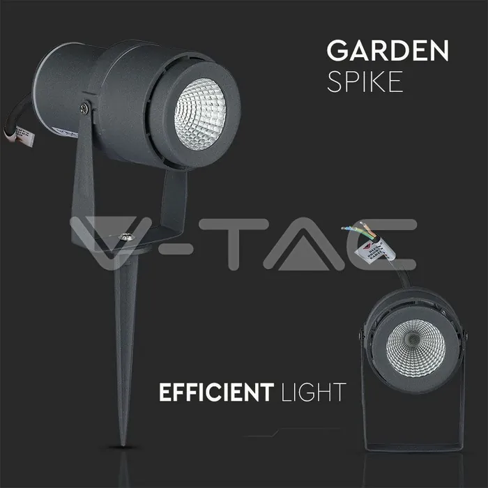 V-TAC VT-217550 12W Градинска Лампа Тип Колче Сиво Тяло 3000К