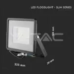 V-TAC VT-21761 50W LED Прожектор SAMSUNG Чип SMD G2 Slim Черно Тяло 6500К