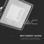 V-TAC VT-21761 50W LED Прожектор SAMSUNG Чип SMD G2 Slim Черно Тяло 6500К