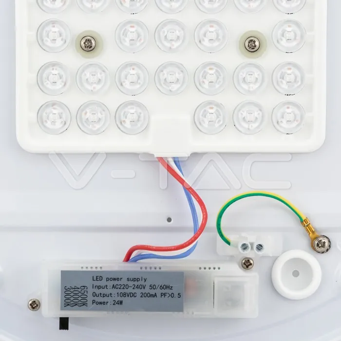 V-TAC VT-217607 24W LED Плафон Мат Ф300 3 в 1 Сменяем Спектър