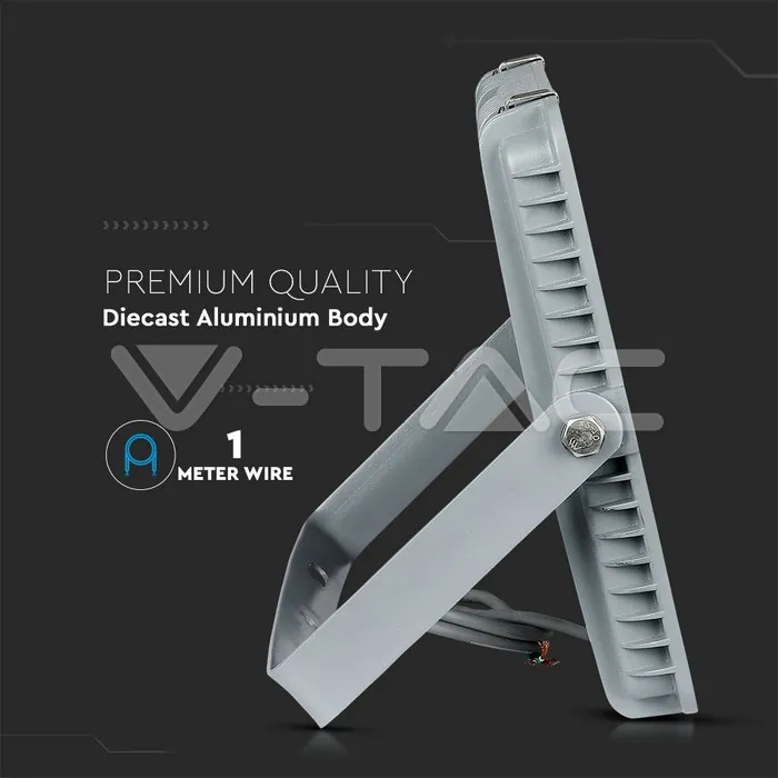 V-TAC VT-21789 200W LED Прожектор SAMSUNG Чип G2 SMD SLIM Сиво Тяло 4000К
