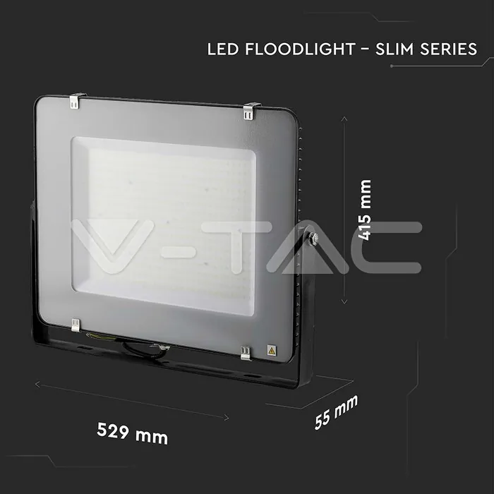V-TAC VT-21792 300W LED Прожектор SAMSUNG Чип SMD Slim Черно Тяло 6500К