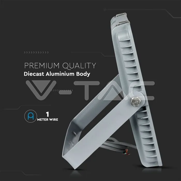 V-TAC VT-21796 300W LED Прожектор SAMSUNG Чип G2 SMD SLIM Сиво Тяло 6500К