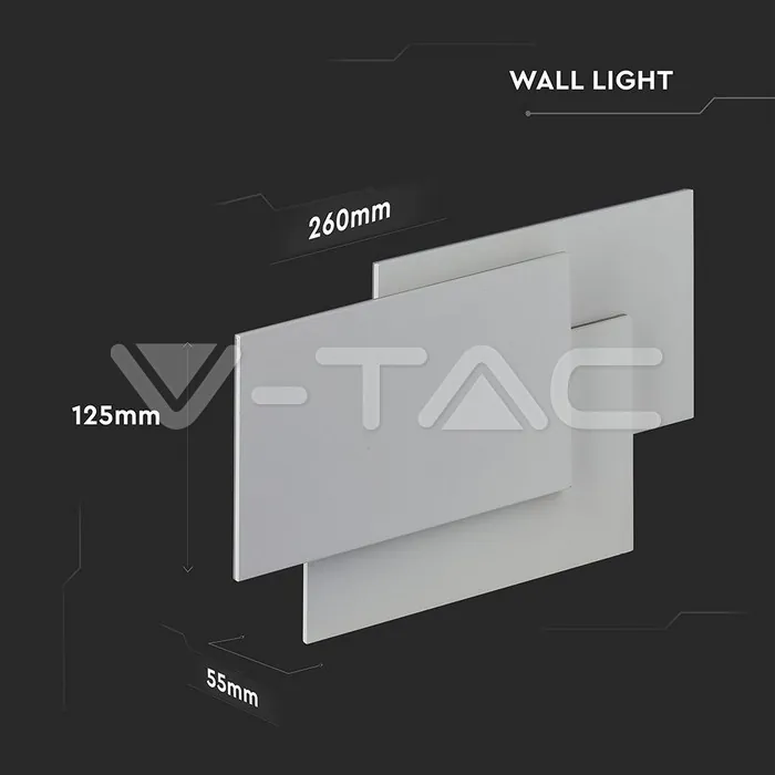 V-TAC VT-218204 11W Стенна Лампа Черно Тяло 3000К IP20