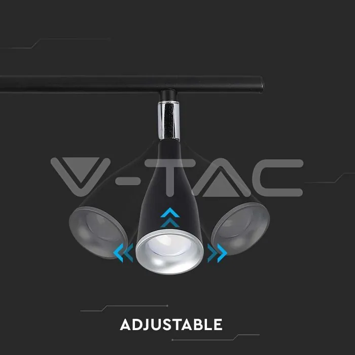V-TAC VT-218273 13.5 LED Тройна Спот Лампа 4000К Черна