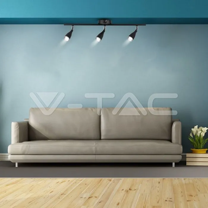 V-TAC VT-218273 13.5 LED Тройна Спот Лампа 4000К Черна