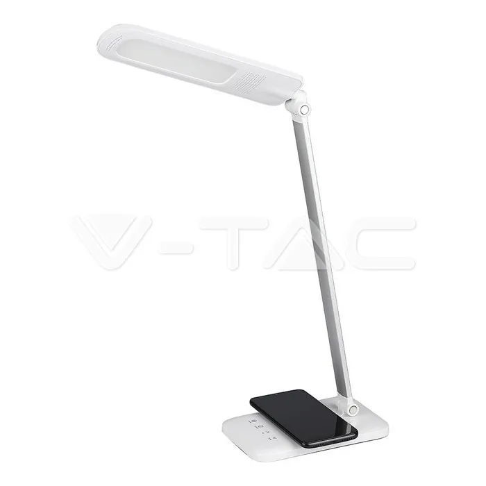 V-TAC VT-218519 7W LED Настолна Лампа Wireless Charger 3 в 1 Бяла
