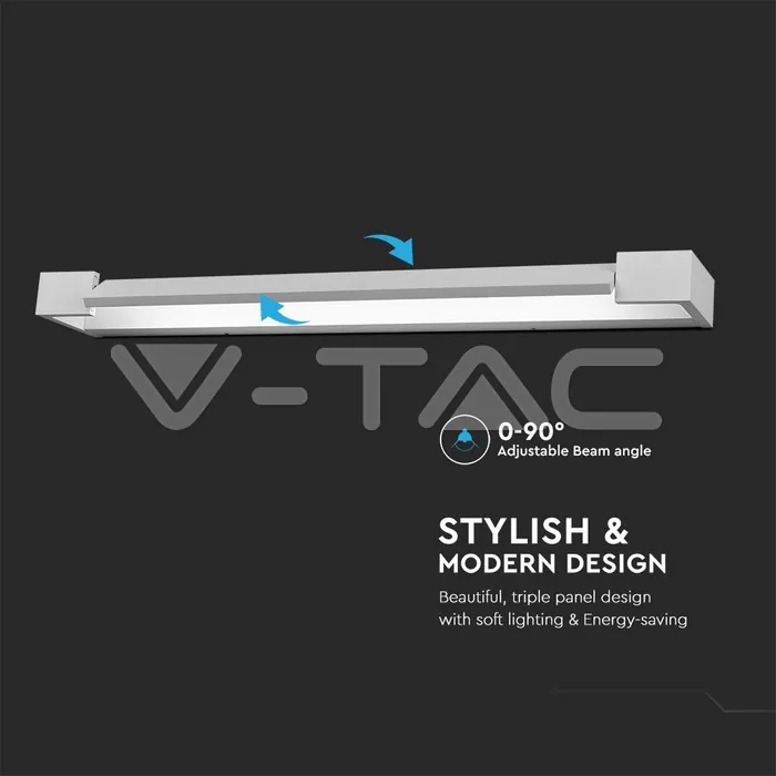 V-TAC VT-218533 18W ЛЕД Стенна Лампа Бяла IP44 3000K