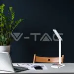 V-TAC VT-218603 5W Настолна Лампа 3в1 Безжично Зареждане GSM Бяла Правоъгълна Основа