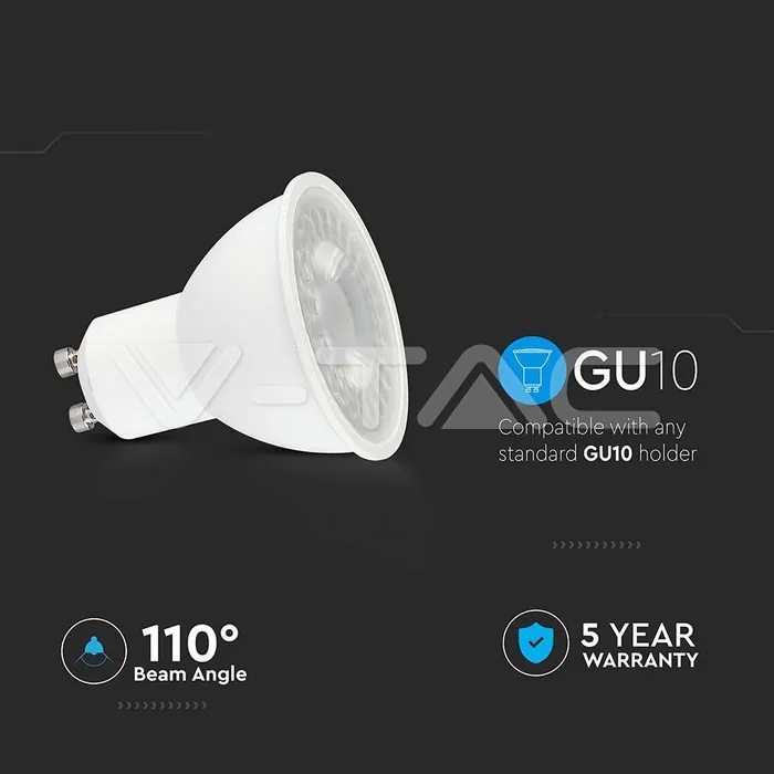 V-TAC VT-21874 LED Крушка SAMSUNG Чип 7.5W 110° GU10 6500K