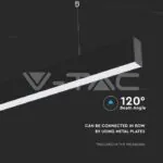 V-TAC VT-21600 LED Линейно   SAMSUNG Чип 40W Висящо Черно Тяло 6400К 1200x35x67mm
