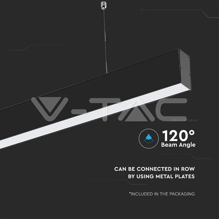 V-TAC VT-21600 LED Линейно   SAMSUNG Чип 40W Висящо Черно Тяло 6400К 1200x35x67mm