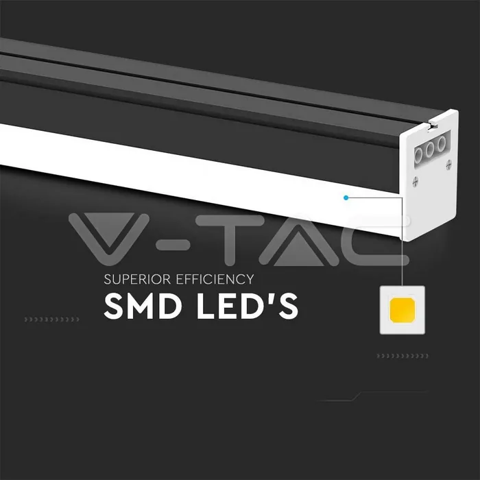 V-TAC VT-10137 40W LED Линейно Тяло Черно Тяло 6500K