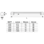 Vito 2300350 Линейно осветително тяло PLUS 18WWHITE T8 6500K IP20 18W G13 220V