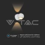 V-TAC VT-23008 10W LED Стенна Лампа Бяло Тяло 3000K