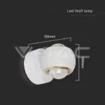 V-TAC VT-23008 10W LED Стенна Лампа Бяло Тяло 3000K