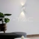 V-TAC VT-23008 10W LED Стенна Лампа Бяло Тяло 3000K