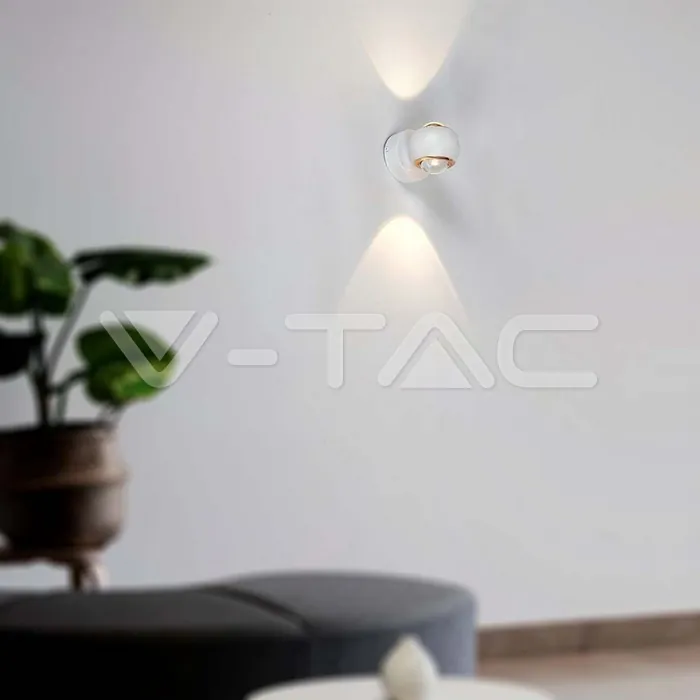 V-TAC VT-23008 10W LED Стенна Лампа Бяло Тяло 3000K