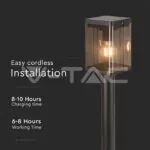 V-TAC VT-23009 2.5W LED Соларна Наземна Лампа Е27 Сензор IP44