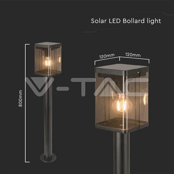 V-TAC VT-23009 2.5W LED Соларна Наземна Лампа Е27 Сензор IP44